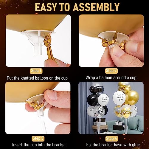 HASTHIP® 6Pcs Balloon Stand & 9Ft Adjustable Balloon Arch Combo Set with Dot Stickers, Base, Accessories for Birthday, Baby Shower, Graduation, Wedding Table Party Decorations