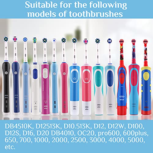 MAYCREATE® Replacement Brush Heads Compatible With Pack of 8 Generic Crossaction Electric Toothbrush Heads For Oralb Braun Bases White 2 PCS