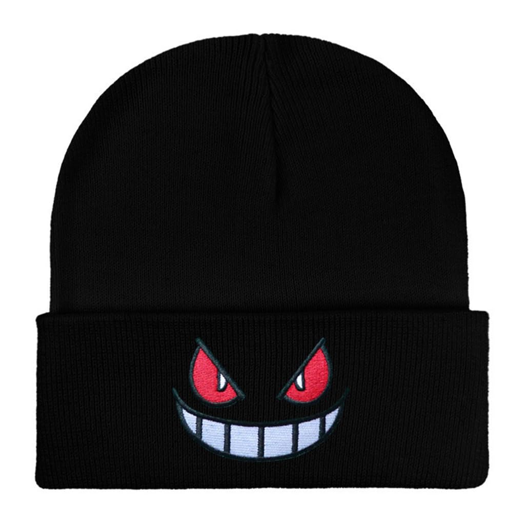 PALAY Winter Beanie Hat for Men and Women with Demon Emoji Embellishment | Soft Acrylic Knit