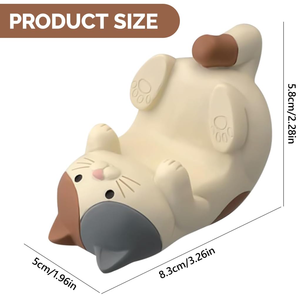 ZORBES Resin Cat Figurine Phone Stand for Desk Decor with Stable Base 3.2×2.4 in | Cute Gift