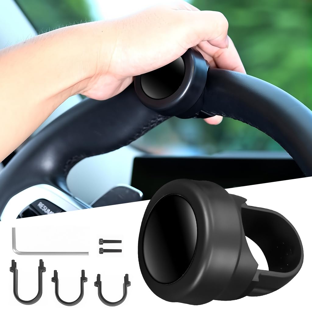 STHIRA Car Steering Wheel Knob for One-Hand Steering with Screw Fastener | Anti-Slip Universal Fit