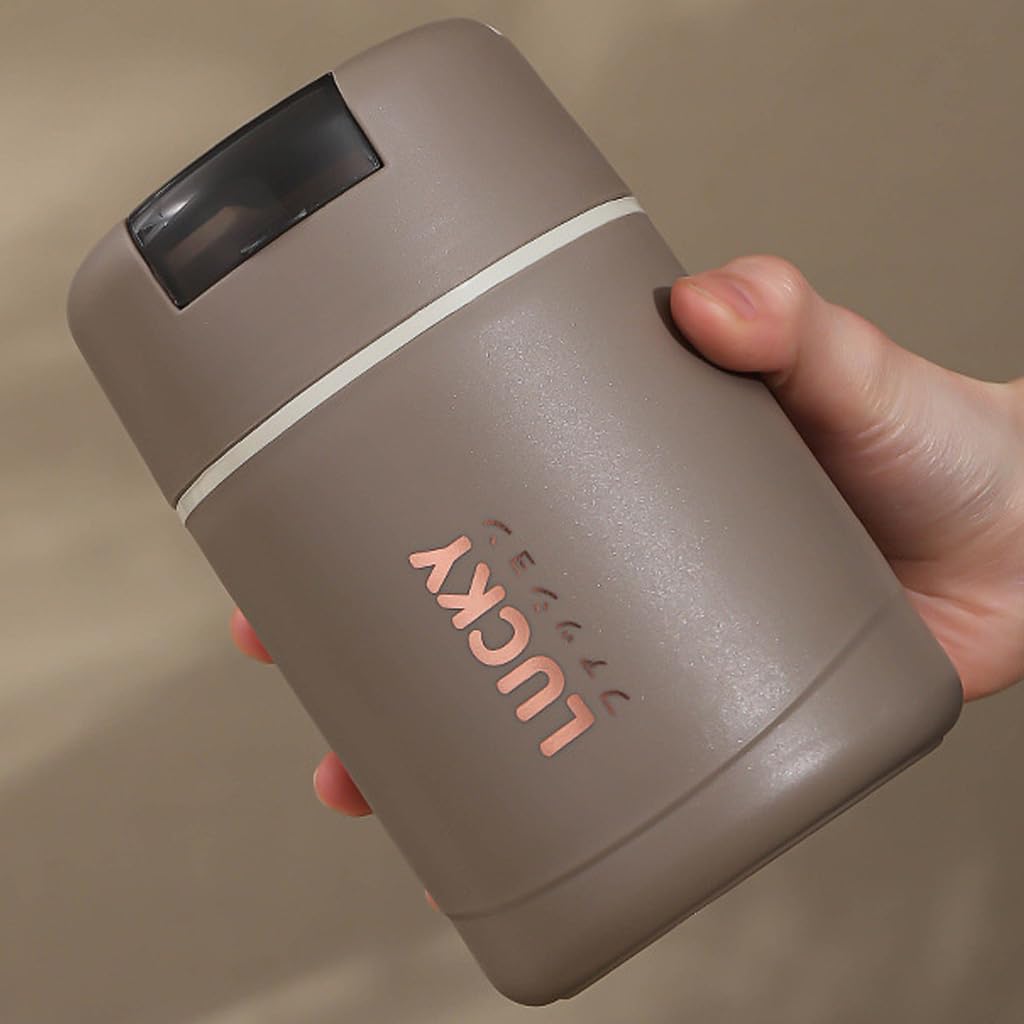 Supvox Thermal Cup for Soup and Oatmeal with 600ml Capacity Featuring Leak‑Proof Lid and Folding Spoon | Food Grade 304 Stainless Steel