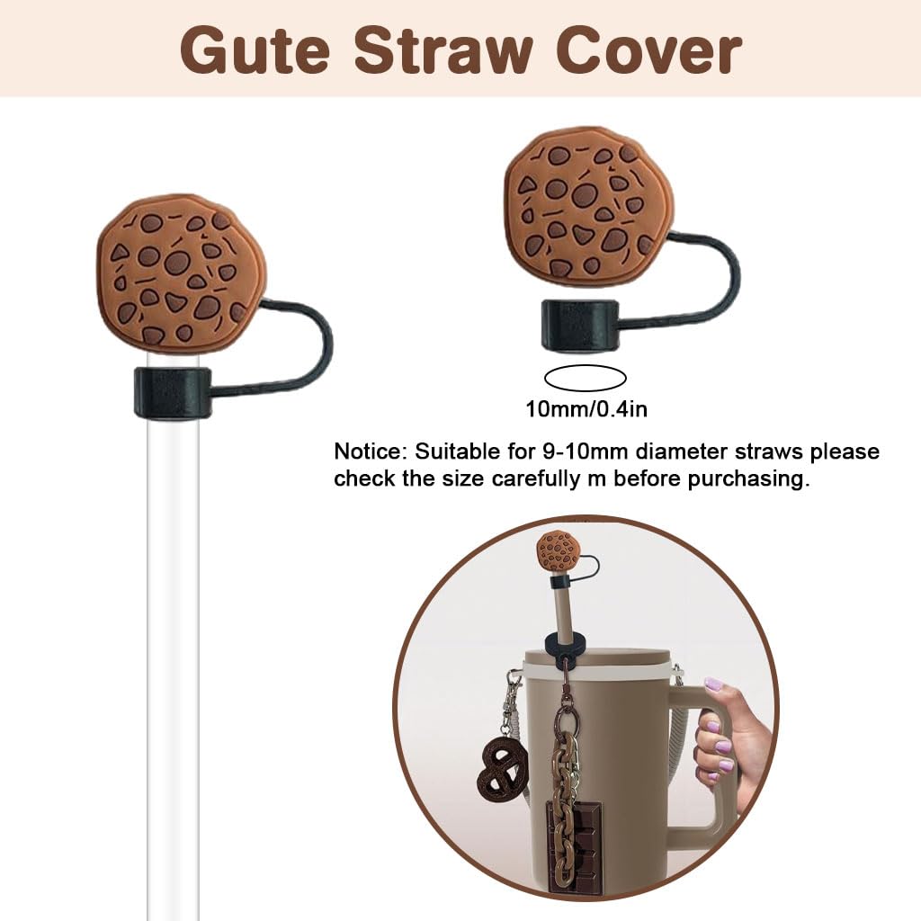 HASTHIP Stanley Cup Accessories Set for Travel with Hand Strap and Silicone Bottom Sleeve | 5Pcs Charms and Cookie Straw Cover