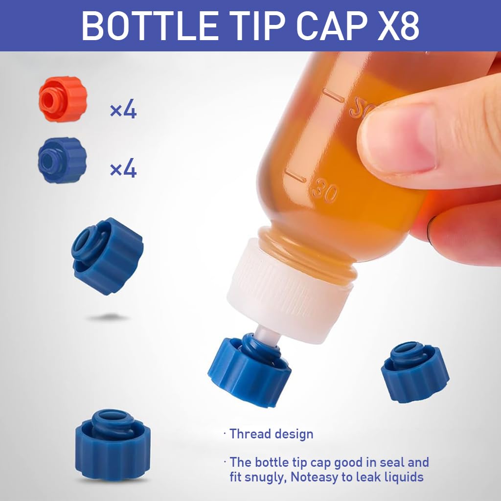 HASTHIP Needle Tip Glue Bottles Set for Craft Projects with 41PCS & Precision Tips | 30ml 50ml 100ml Plastic Squeeze Applicators