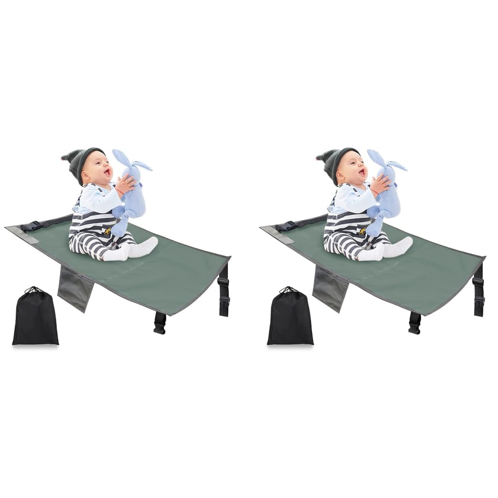HASTHIP Airplane Footrest for Kids with Adjustable Straps 79x44cm Grey | Toddler Travel Bed