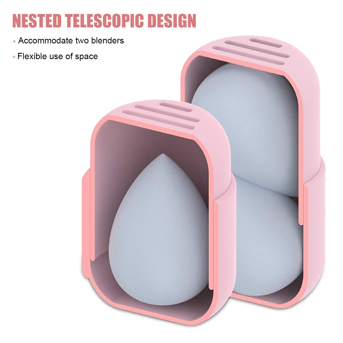 MAYCREATE Beauty Blender Holder for Travel with 58×58×75mm Size | Breathable Silicone Case