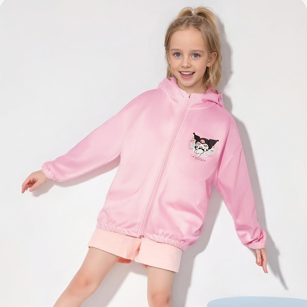 SNOWIE SOFT Kuromi Sun Protection Jacket for Girls with UPF50+ Hooded Design | 26-32.5kg Fit