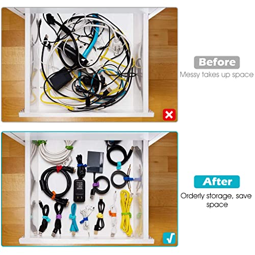 ZIBUYU® Cable Organizer for Desk Magnetic Cord Management Silicone Ties for USB Data Wired Earphone Durable Wire Table 9PCS