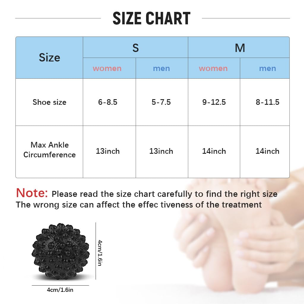 HANNEA® Ankle-foot Orthosis, Foot Drop Splint with Foot Massage Ball Adjustable  Ankle-foot Orthosis Wearable Night Splint for Improve Foot Drop Gentle Foot Support for Pain Relief and Healing, S