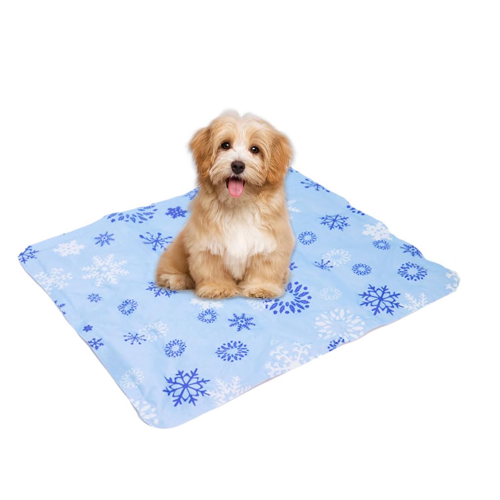 Qpets® 50*40CM Summer Dog Cooling Mat Dog Bed Cat Bed Puppy Bed Pet Cool Gel Sleeping Pad Cooling Mat Soft Dog Cooling Bed for Dog & Cat Waterproof Cooling Mat