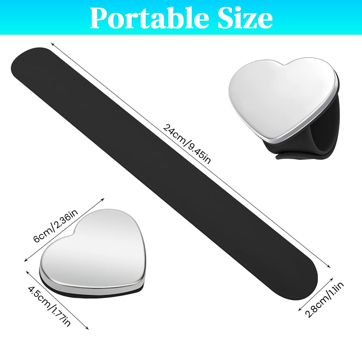 HASTHIP Magnetic Wrist Sewing Pincushion for DIY Crafts with Heart Shape and Silicone Band | Ideal for Crafters