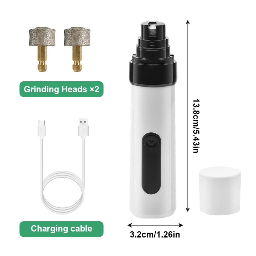 ZIBUYU Dog Nail Grinder for Safe Pet Grooming with Quiet Low Vibration Motor | USB Rechargeable