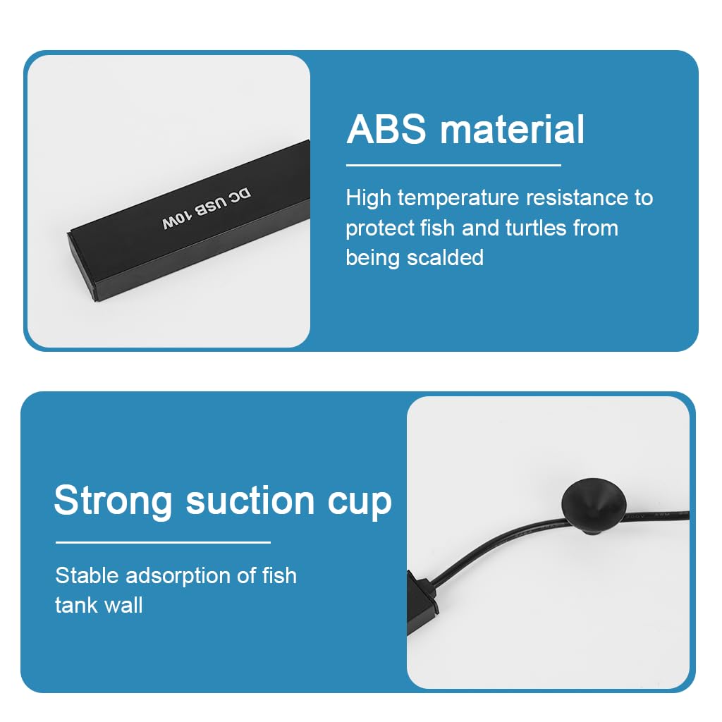 Qpets Aquarium Heater for 1–3 Gallon Tanks with Auto Temperature Control | 10W USB Submersible Design