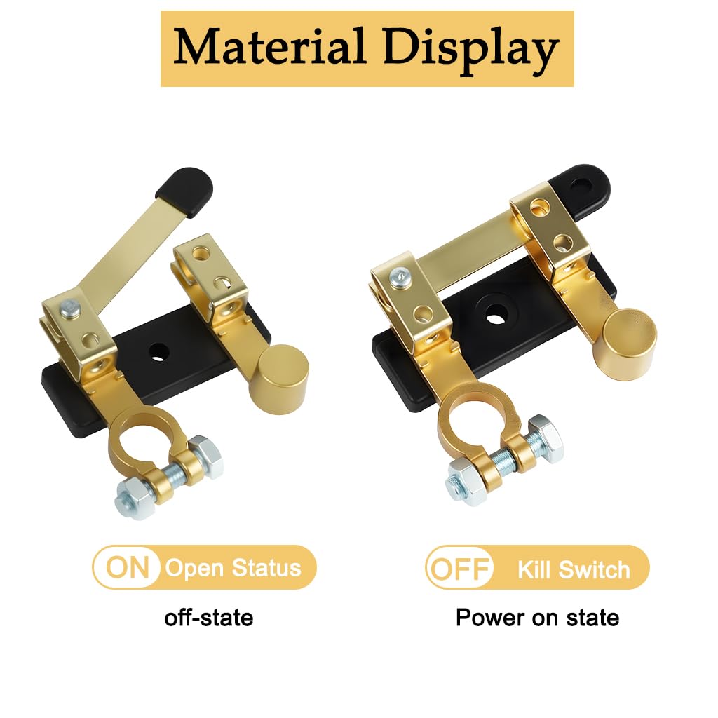 STHIRA Car Battery Shut Off Switch for 12V and 24V Vehicles with Blade Mechanism and Pure Copper Terminals