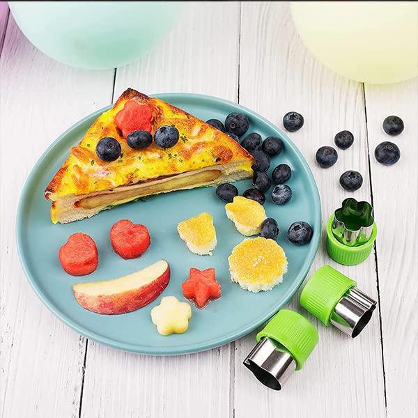 ZIBUYU Vegetable Shape Cutter for Kids with 9 Molds and Thickened PP Handle | Food‑Grade Stainless Steel for DIY Pastry and Cookies