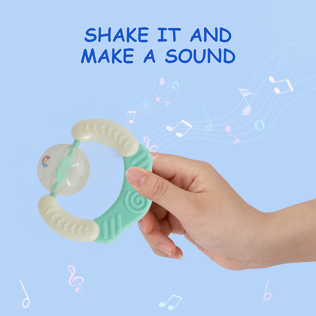 SNOWIE SOFT Baby Rattle Toy Set for 3–12 Months with Teether and 6pcs BPA Free Design | Gift for Newborns