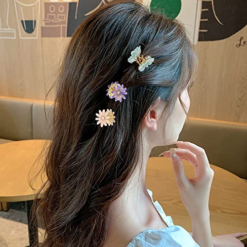 PALAY® Mini Hair Clips for Women Claw Hair Clips for Girls Decorative Hair Accessories (Multi D)