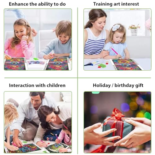 HASTHIP® Diamond Painting Kit 12x16inch Eye 5D for Adults Kids Suitable Home Leisure Wall Decoration Gift 2 PCS