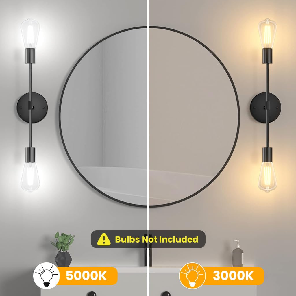 ELEPHANTBOAT Wall Light for Home Decorative Use with 13.4 in Dual Head Metal Design | Hallway & Bedroom Fixtures
