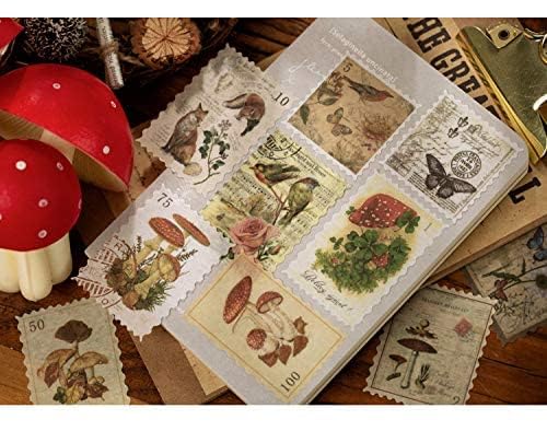 HASTHIP 60-Piece Sticker Set Retro Plant Flower Diary Stickers Suitable for Planners DIY Crafts Decoration Diary 30 Pieces Design 2 Pieces Each (Animals(senlinyangxiang))