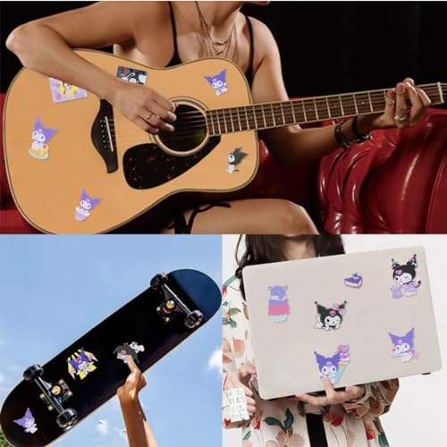 HASTHIP® Kuromi Sticker Gift Set 200PCS Kuromi Melody Stickers Cute Decals Assorted Kawaii Gifts for Kids Teens Girls Adults Ideal DIY Decor Sanrio Fans