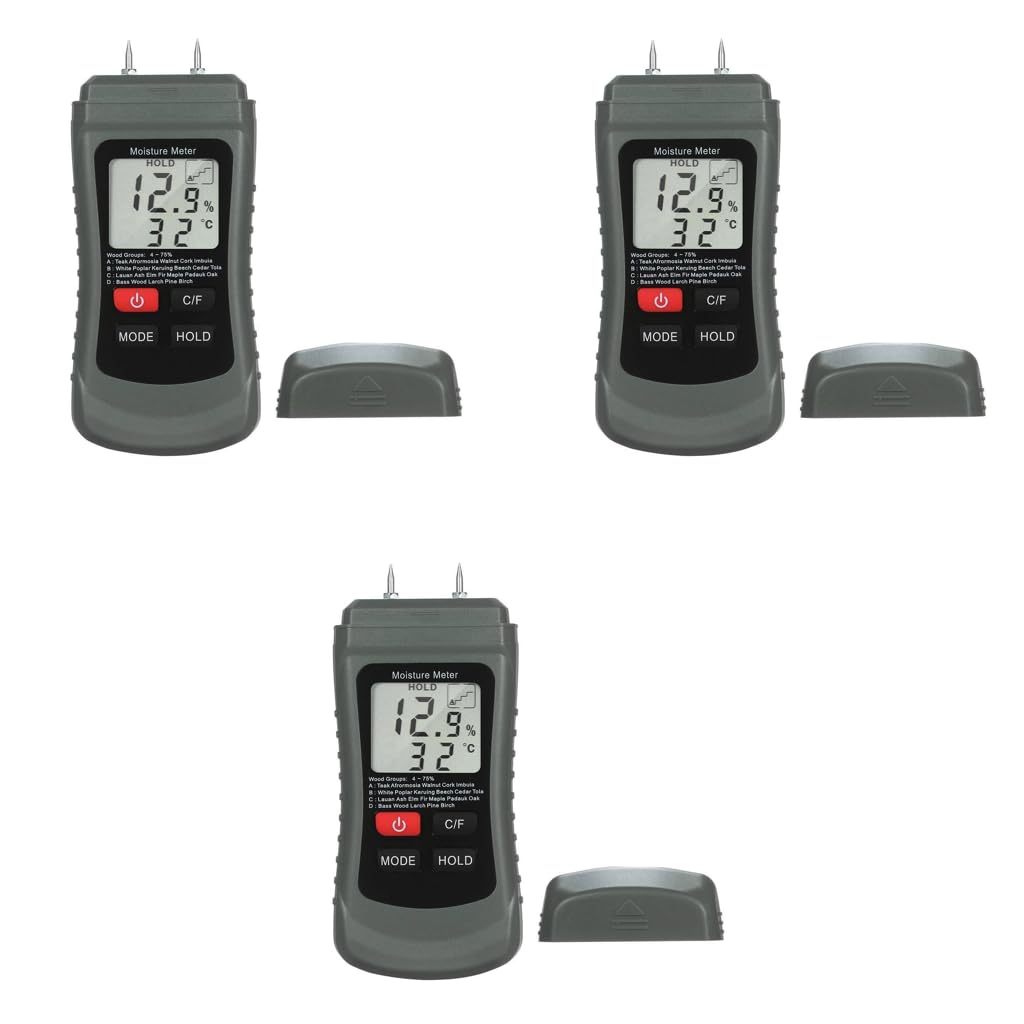 Serplex Wood Moisture Meter for Firewood and Lumber featuring Two Pin LCD Display | 0–99.9% Range