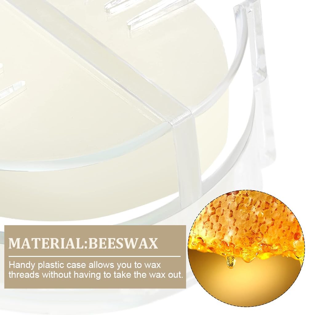 HASTHIP Thread Wax for Embroidery with Clear Case featuring 2×20g Natural Beeswax Discs
