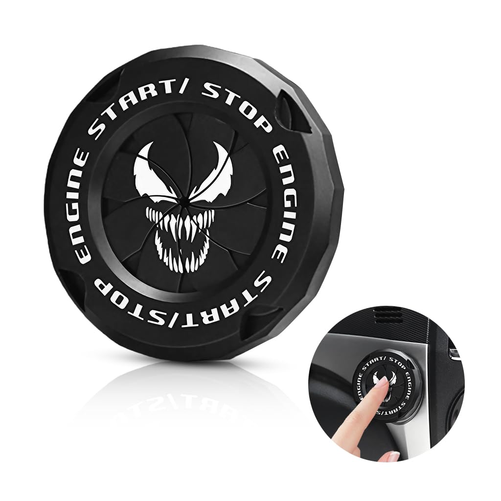 STHIRA Car Start Button Cover for Universal Vehicles with Venom Theme ABS Material | Interior Protection and Easy Installation
