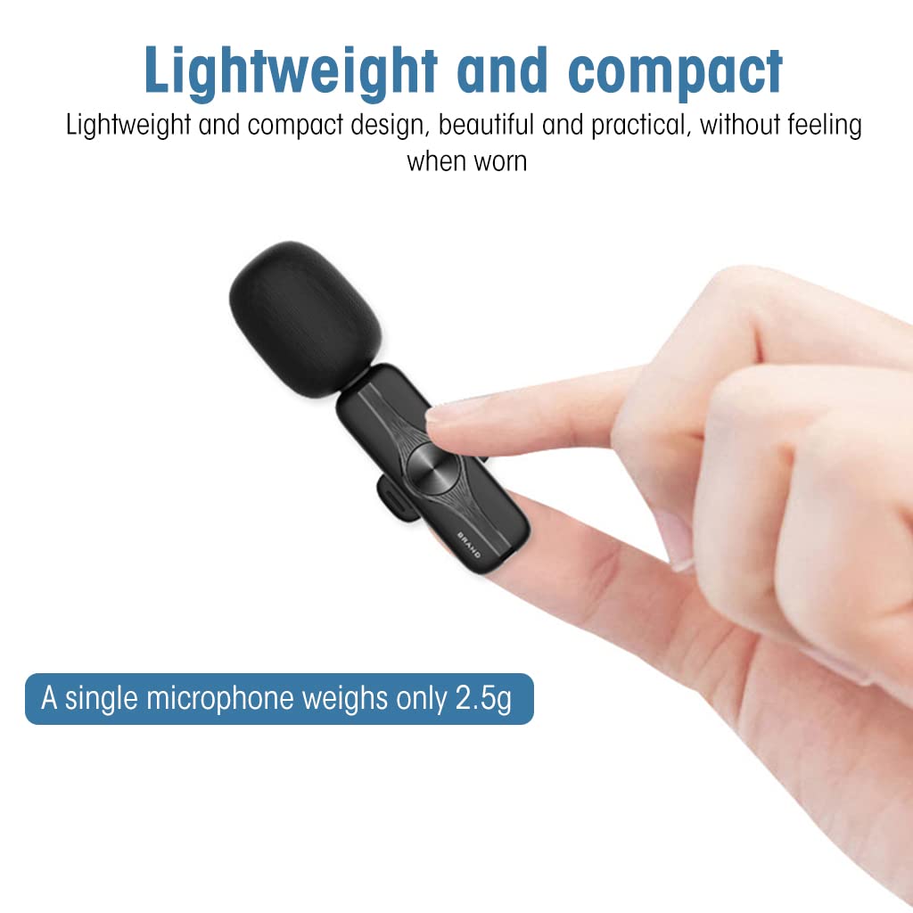 ZORBES Wireless Lavalier Lapel Microphone for Interview and Live Stream | Noise Reduction Recording for iPhone Android Camera Computer