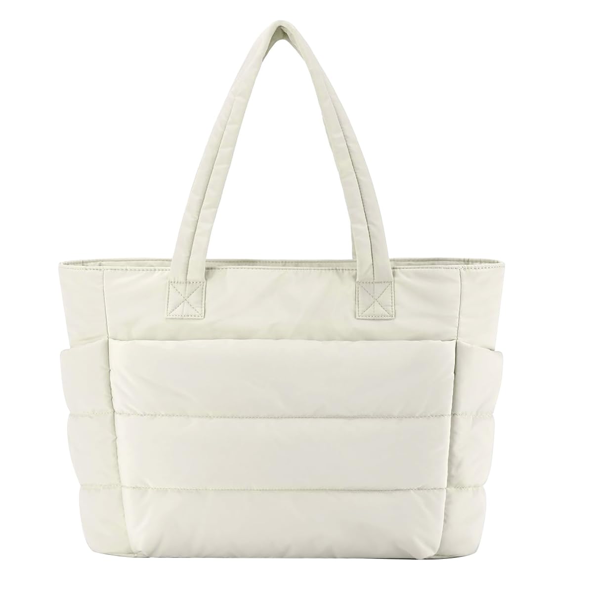 PALAY Fashion Tote Bag for Women Soft Handbag Lighweight Puffy Tote Bag Travel Hand Bag 15.6 inches Laptop Hand Bag Quilted Shoulder Bag Handbag, 13.8X 6.3x19.3 inches