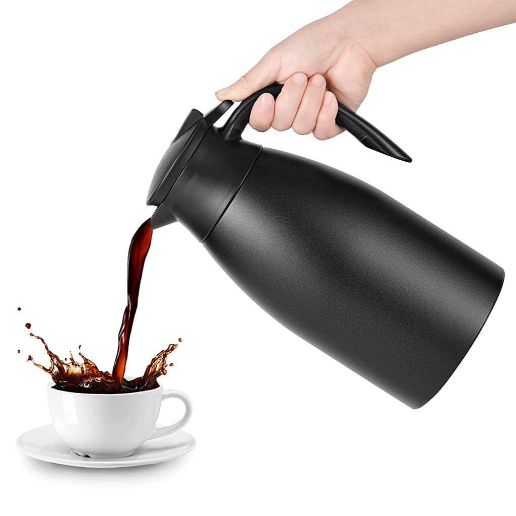 HASTHIP Thermal Flask for Hot and Cold Drinks featuring 304 Stainless Steel Liner 2L | Black