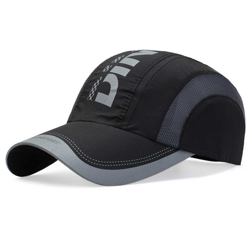 Zibuyu Sport Baseball Cap for Outdoor Hiking and Fishing with Adjustable Buckle | 22–23.6 in Breathable Cotton Black Hat