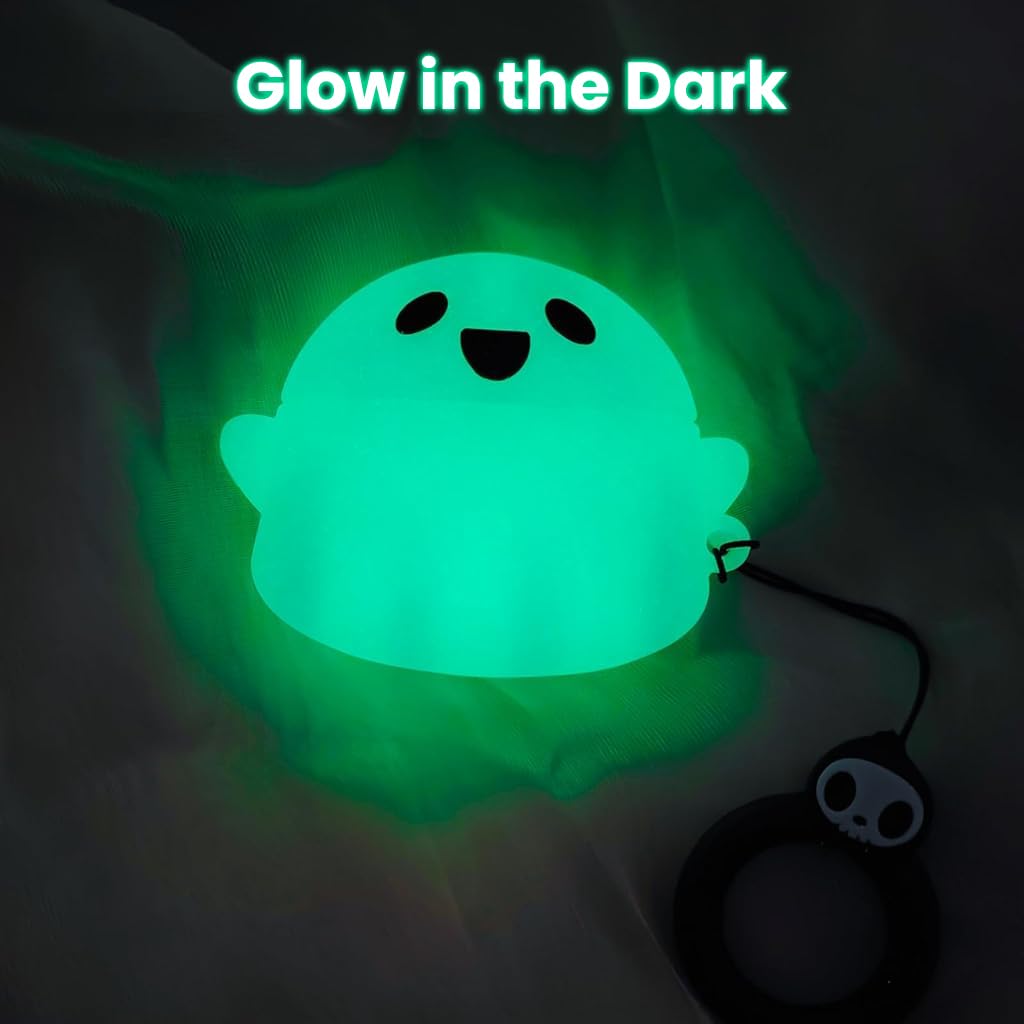 ZORBES AirPods 4 Case Cover for 2024 Model with Glow in the Dark Ghost Design | Soft Silicone