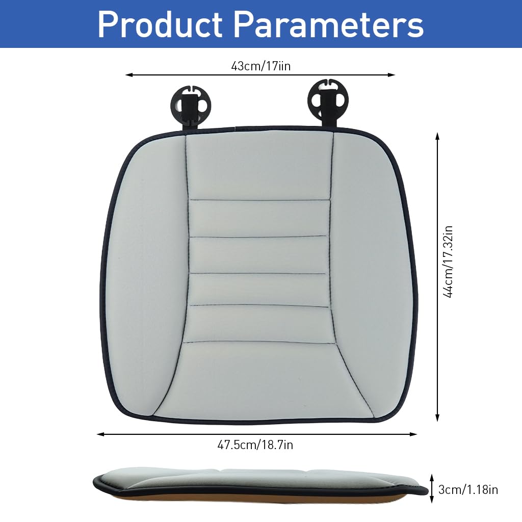STHIRA Car Seat Cover for Car Seats and Office Chairs featuring 3D Ergonomic Design 47×49×3 cm Grey