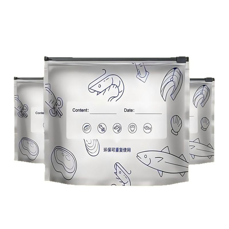 HASTHIP® 30 PCS Food grade aluminum foil fresh-keeping bag, Resealable Sliding Zip Bags, BPA free, Tight Seal, Perfect for Keeping Produce Fresh, Freezing, Transporting and Organisation