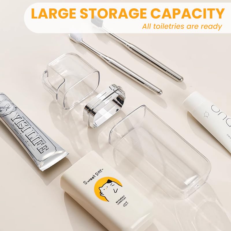HASTHIP Travel Wash Cup for Oral Care with Double Layer Detachable Liner | Portable Toothbrush and Toothpaste Organizer