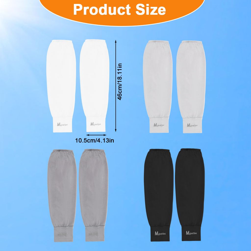 GUSTAVE Arm Sleeves for Men with Ice Silk Quick-Dry Fabric and Fashion Embroidery | 4 Pairs