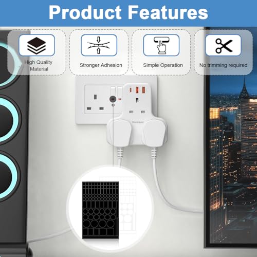 HASTHIP® 2 Sheets Blackout Stickers 426PCS Multi Sized Shaped LED Indicator Cover Self Adhesive Dot for Lights on Wall Switch Air Conditioner TV More