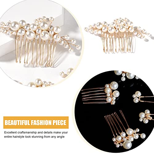 SANNIDHI® 15PCS Hair Accessories for Women Wedding Faux Pearl Juda Hair Pins for Women Girls Stylish Bridal Hair Comb Clips Hair Bun Pins