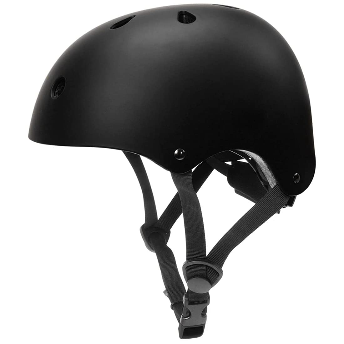 PROBEROS Cycling Helmet for Youth and Adults with Adjustable Straps and Ventilation | Black ABS Shell