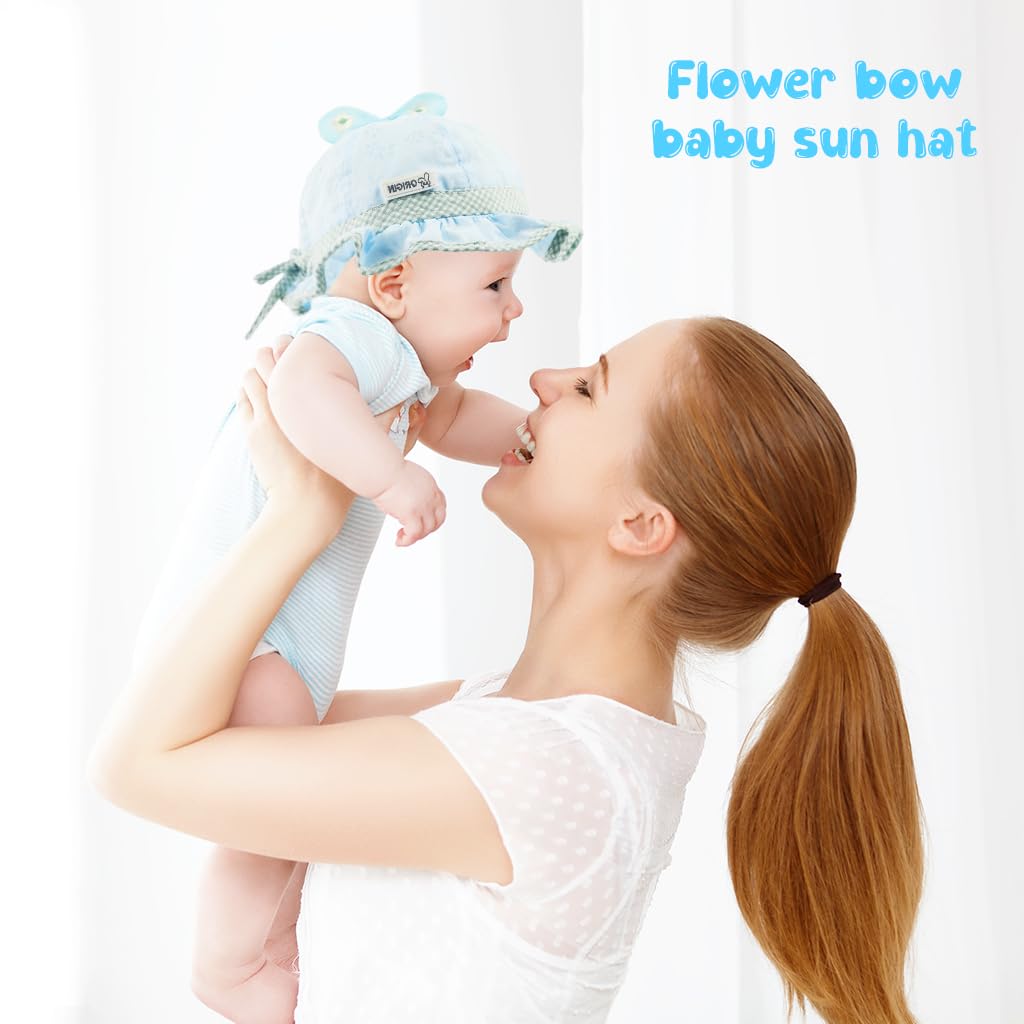 SNOWIE SOFT® Baby Cap For Girls Breathable Cotton Sun Cap Bucket Hat Cute Cap for Baby Girl 6-12 Months Birthday Gift