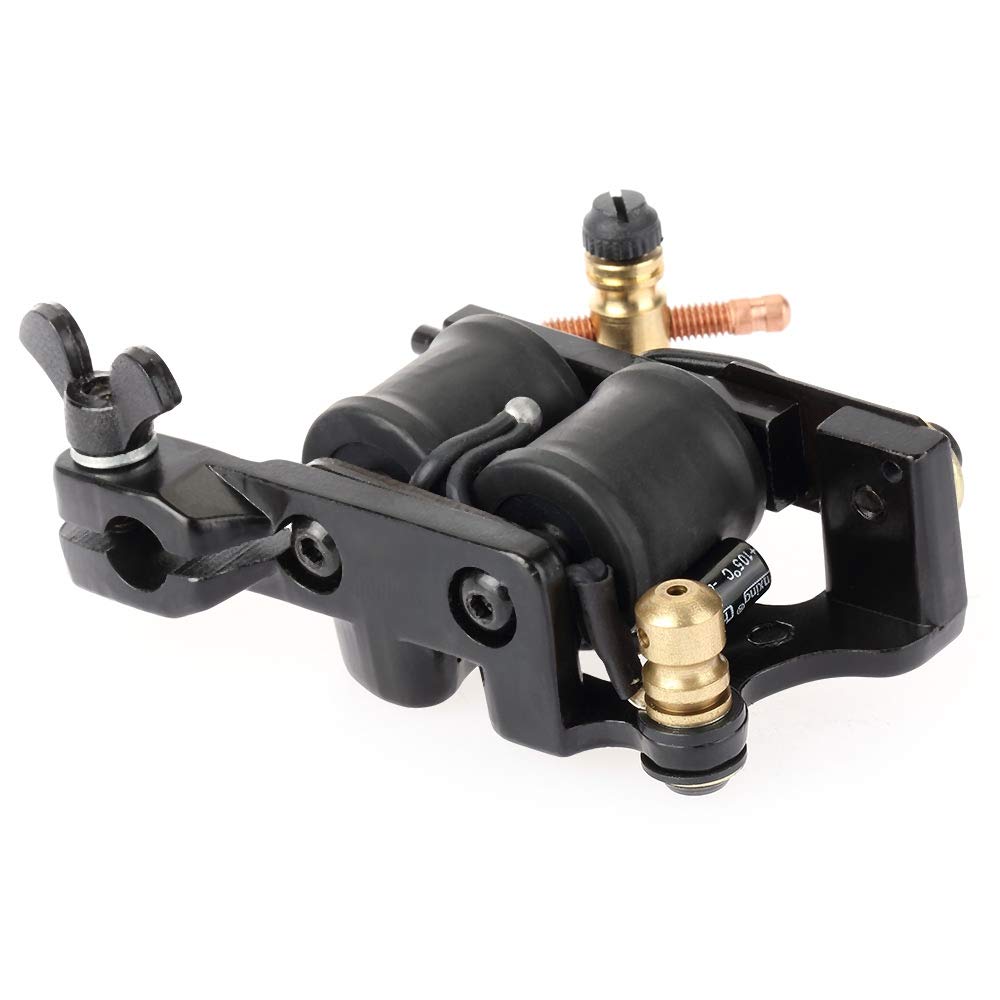 Hannea Tattoo Kit for Practice with 15 x 20cm Skin and 8 Wrap Coils | Black UK Plug