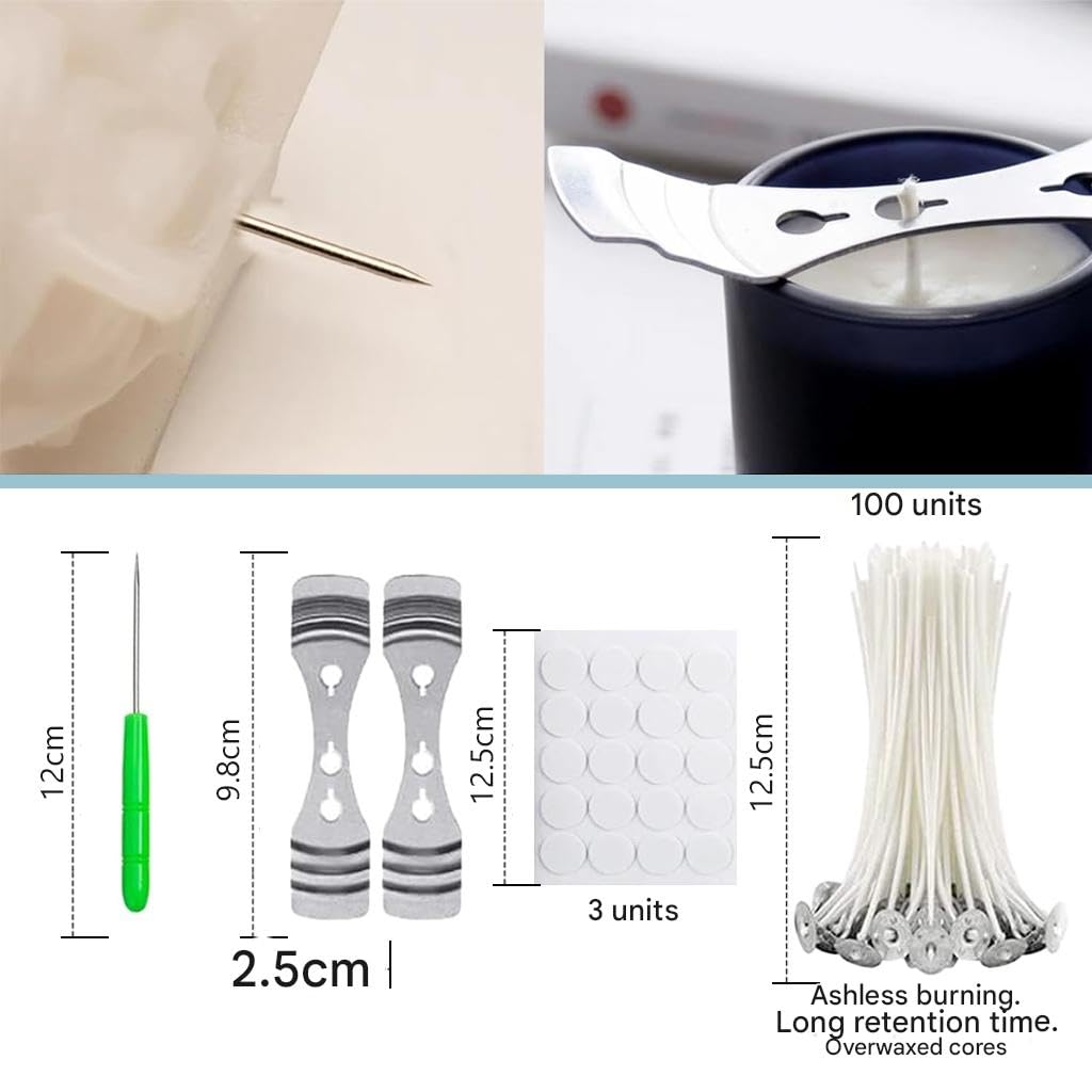 HASTHIP Silicone Candle Molds Set for DIY Candle Making with Flexible Non Stick Design | Reusable for Wax, Resin and Soap Crafts