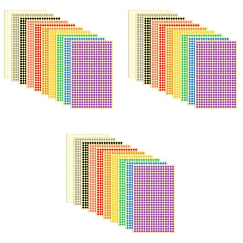 HASTHIP® 10 Sheets Colored Dot Stickers Self Adhesive Labels 6mm Round Colors for Toddlers Classroom Office Family Labeling Inventory Management 30 PCS