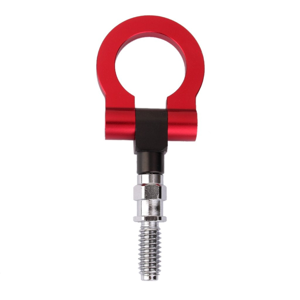 STHIRA® Generic EU Aluminum Anodized Front or Rear Racing Screw-on Tow Hook Trailer Red