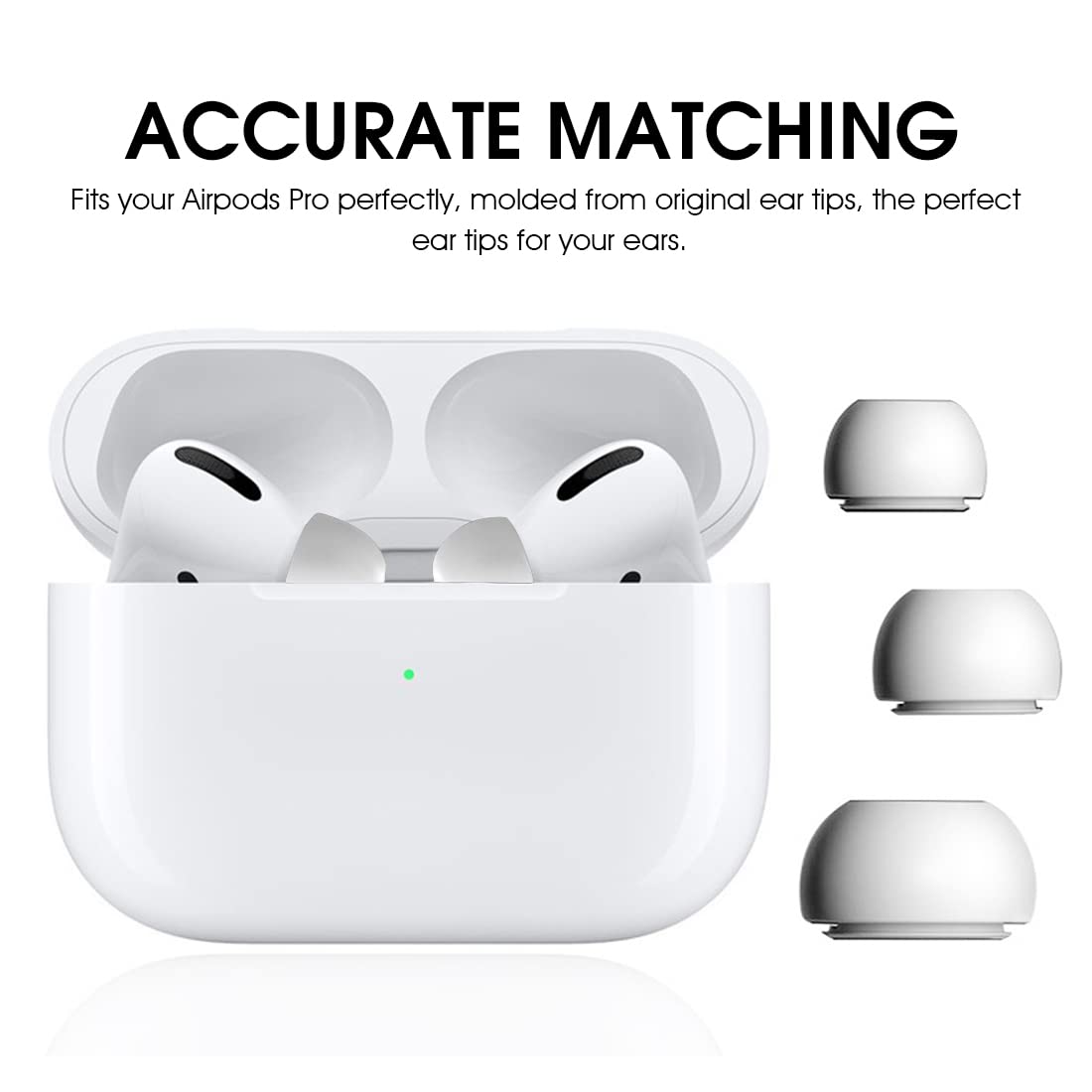 ZORBES  3 Pairs Replacement Ear Buds Tips, Silicone Earbud Tips for Airpods Pro, Ear Fit with Dust Mesh,Silicone Earbud Tips for Airpods pro (White)