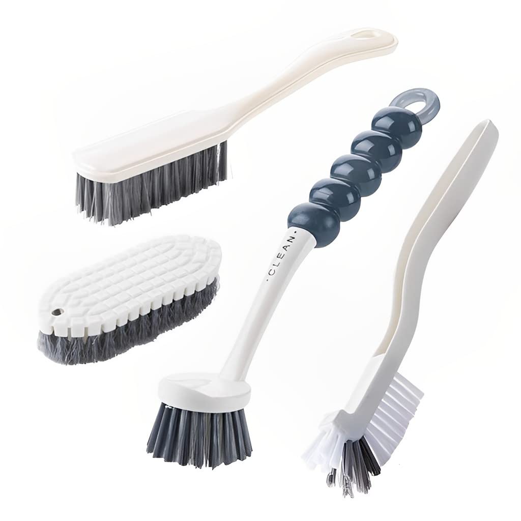 HASTHIP® 2Pcs Scrubbing Brush Set, Soft Bristle Laundry Brush Long Handle Shoe Cleaning Brush, Household Scrub Brush for Clothes Shoes Dish Sink Bathtubs Tile Walls, etc.