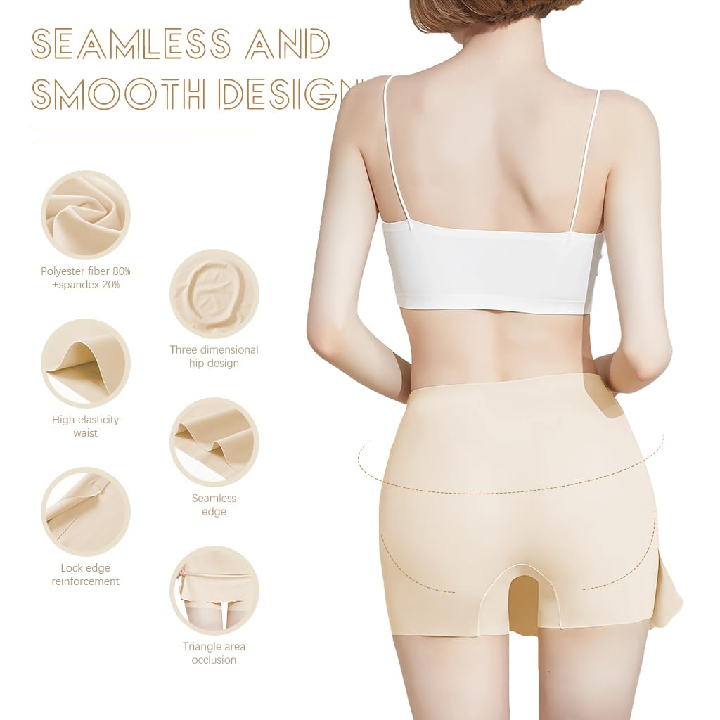 SANNIDHI Slip Short for Women with Front Smoothing Piece and High Waist | Nylon Anti‑Chafing Underwear for Dresses