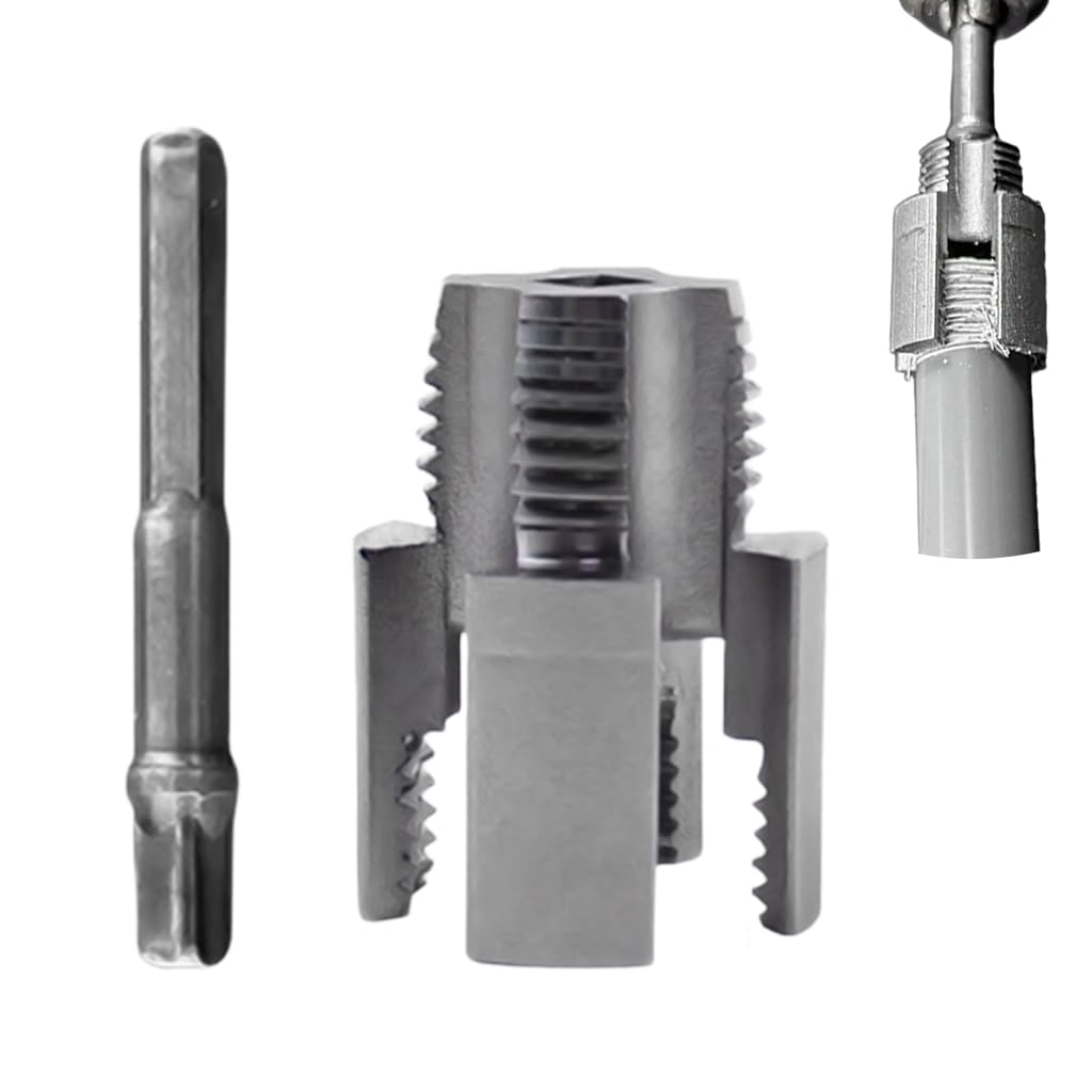 Serplex Pipe Threading Die Head for Plumbing with 1/2 in Hex Shank featuring 2 in 1 Design