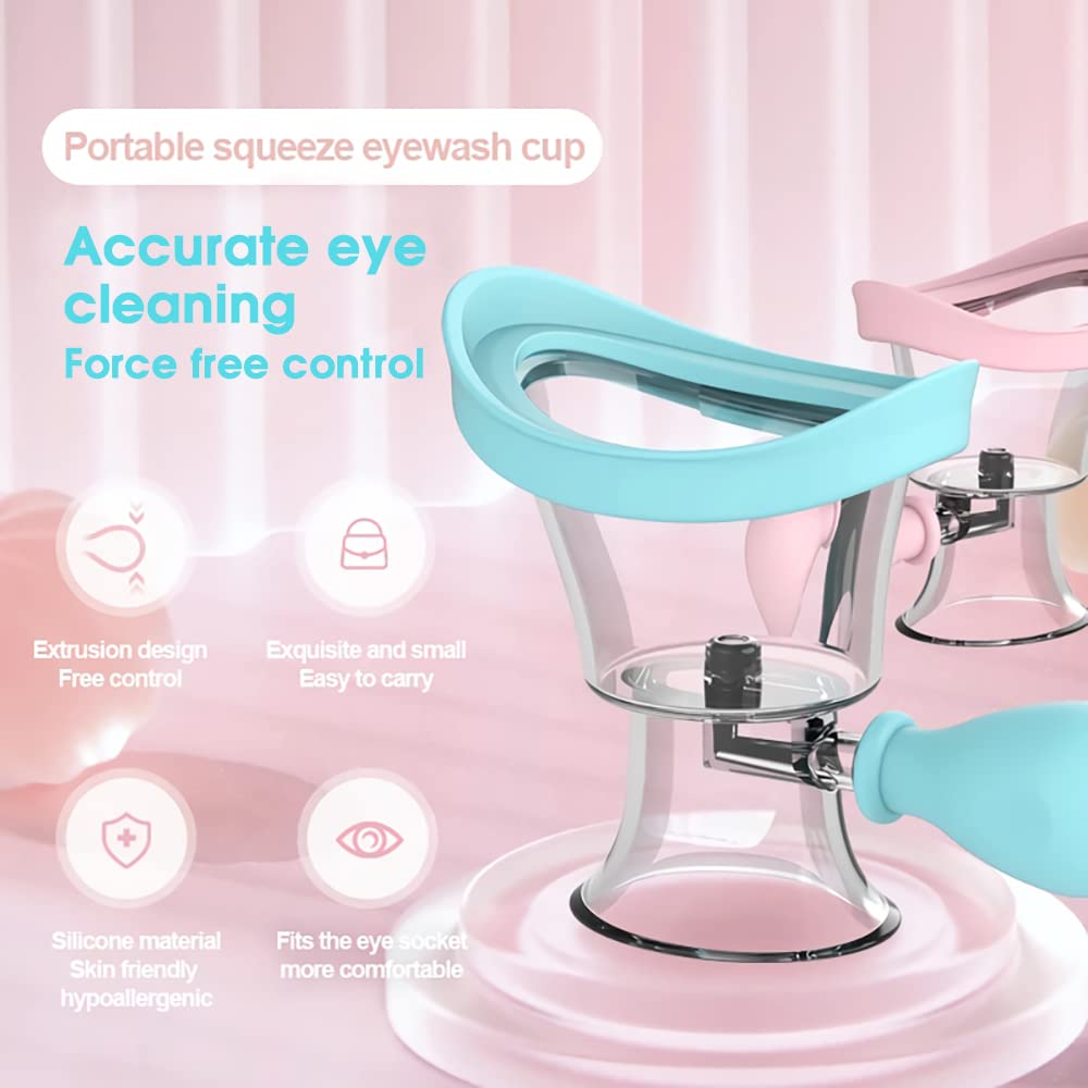 HANNEA Eye Wash Cup 8ml for Gentle Eye Rinse with Ergonomic Leak Proof Silicone Design | Pink